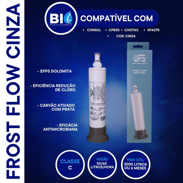 FILTRO REFIL FROST FLOW - 43C - COMPATÍVEL COM CONSUL CPB33/ CIX07AX (CINZA)