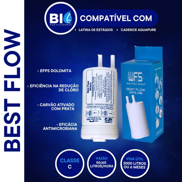 FILTRO REFIL BEST FLOW - 015 - COMPATÍVEL COM LATINA 5 ESTÁGIOS MENOR E CADENCE AQUAPURE