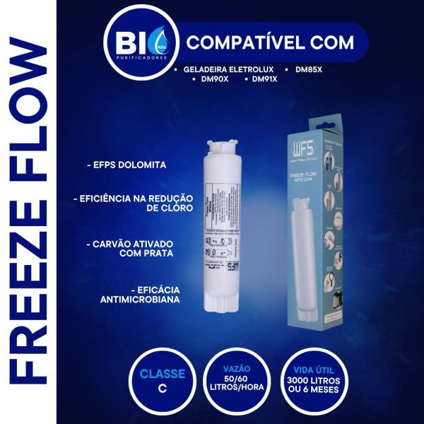 FILTRO REFIL FREEZE FLOW  - 44 - COMPATÍVEL COM REFRIGERADOR ELECTROLUX DM85X, 90X, 91X - REFIL INTERNO